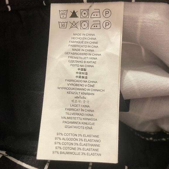 Michael Kors Miranda Trail Windowpane Print Black White Ankle Pant Women Size 8 - Picture 9 of 9